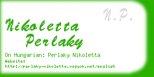 nikoletta perlaky business card